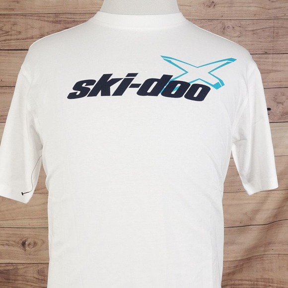 Ski-Doo Racing Ski Doo Snowmobile Logo Winter Sports T-Shirt - Size L White New! - Picture 1 of 7